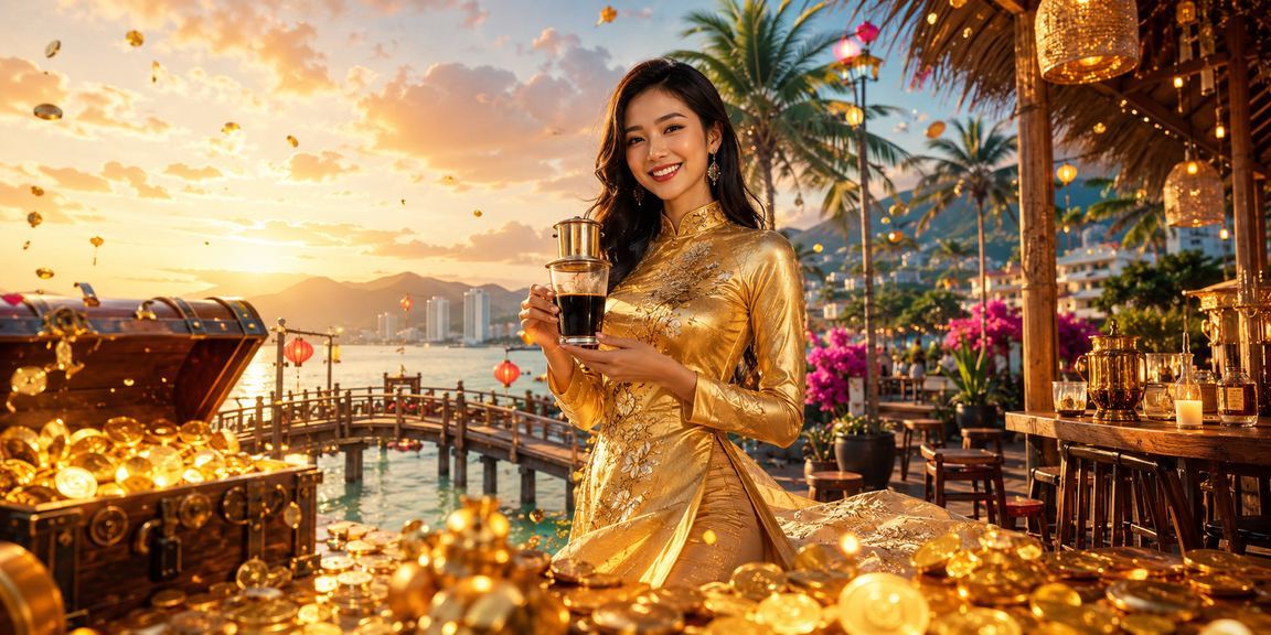 Thiếu nữ mặc áo dài truyền thống tại sòng bạc Nha Trang